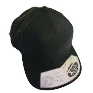 Black Flexfit 110 Snapback Blank Design Flatbill Cap